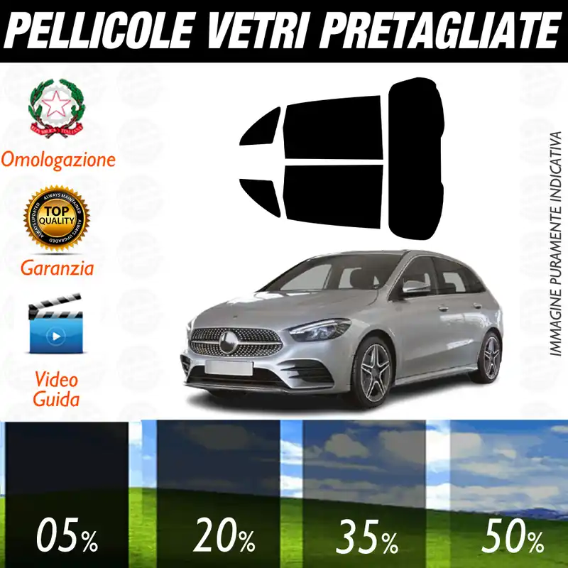 Scelto Dai Clienti Mercedes Classe B dal 2019 a Oggi Pellicole Oscuramento Vetri Auto Pre Tagliate a Misura