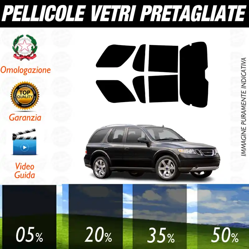 Subito Disponibile Saab 9-7X dal 2005 al 2009 Pellicole Oscuramento Vetri Auto Pre Tagliate a Misura