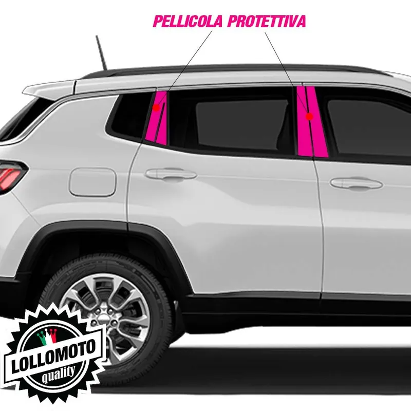 Pellicola Protettiva per Montanti Anteriori e Posteriori Sportelli JEEP COMPASS dal 2017 ad Oggi Pre-Tagliata PPF A Buon Prezzo