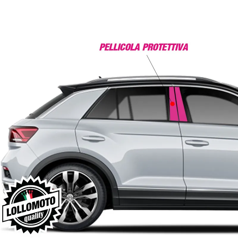 Esclusivo Pellicola Protettiva per Montanti Anteriori Sportelli VOLKSWAGEN TROC dal 2017 ad Oggi Pre-Tagliata PPF