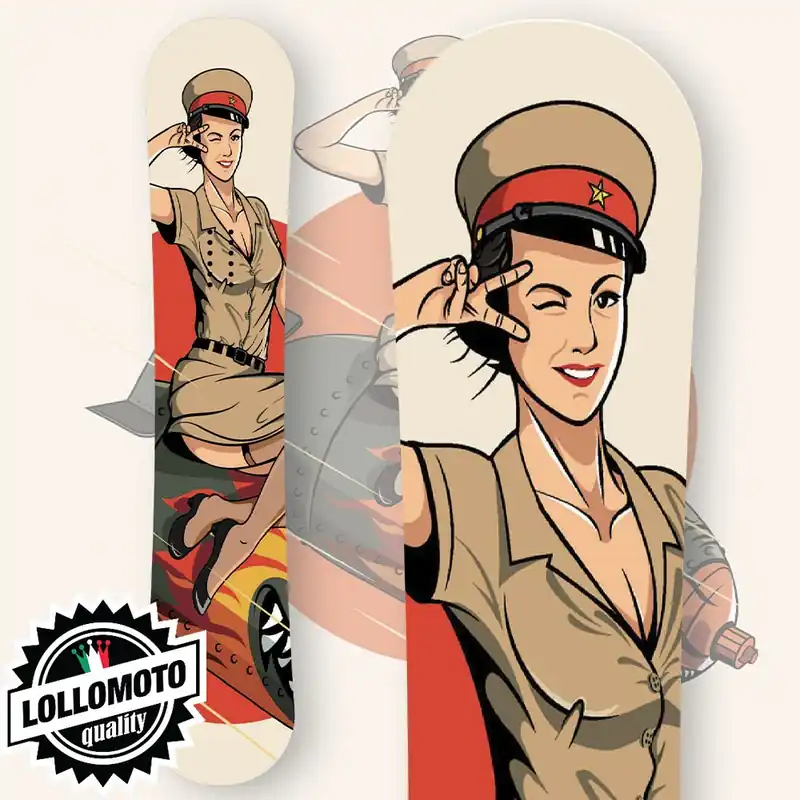Super Prezzo Adesivo Tavola Snowboard PIN UP BOMBA Personalizzata Wrapping Stickers Decal Rivestimento Snow