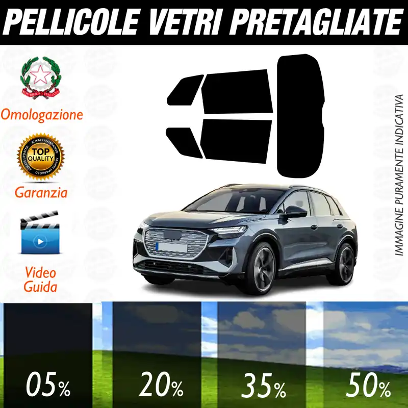 Esclusivo Audi Q4 dal 2021 a Oggi Pellicole Oscuramento Vetri Auto Pre Tagliate a Misura