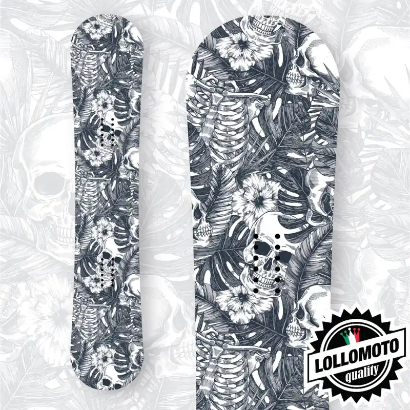 Ultime Pezzi Adesivo Tavola Snowboard TROPICAL SKULL Personalizzata Wrapping Stickers Decal Rivestimento Snow