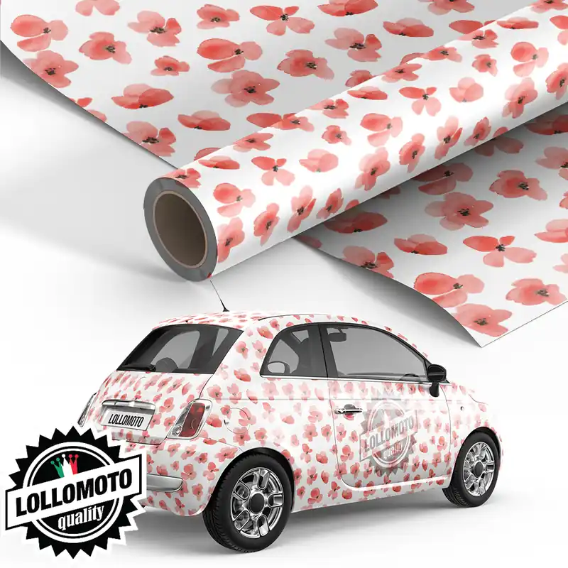 Pellicola POPPY Pellicola Car Wrapping Adesiva Rivestimento Auto Promo Stagionale