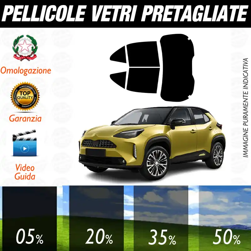 Toyota Yaris Cross dal 2021 a Oggi Pellicole Oscuramento Vetri Auto Pre Tagliate a Misura Novità