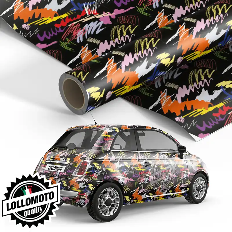 Miglior Prezzo Pellicola Scribbles Pellicola Car Wrapping Adesiva Rivestimento Auto