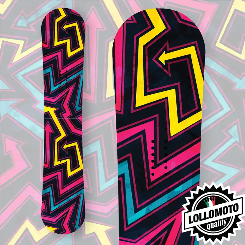 Adesivo Tavola Snowboard Colorful Arrows Personalizzata Wrapping Stickers Decal Rivestimento Snow Ordina Subito