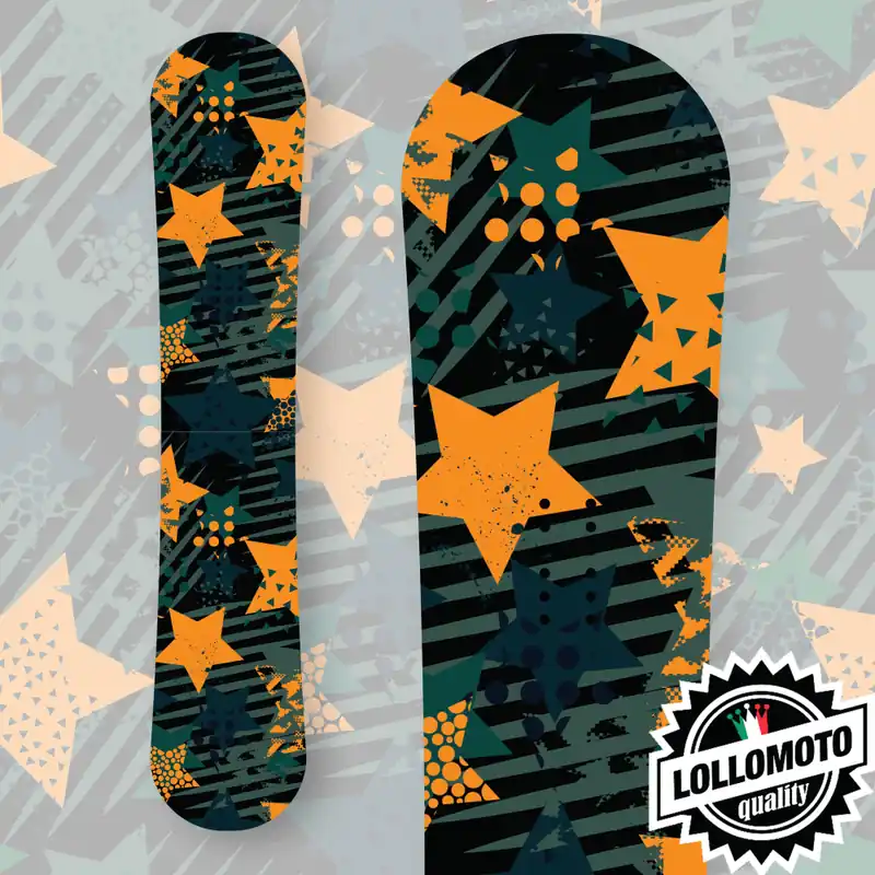 A Buon Prezzo Adesivo Tavola Snowboard Camo Stars Orange Personalizzata Wrapping Stickers Decal Rivestimento Snow