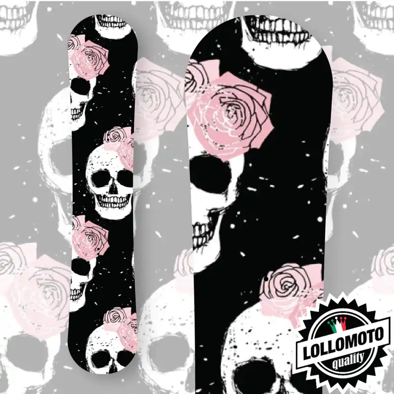 Economico Adesivo Tavola Snowboard Skulls and Roses Personalizzata Wrapping Stickers Decal Rivestimento Snow