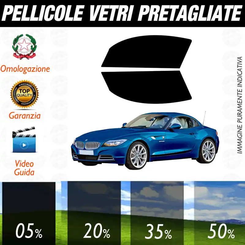 Offerta Lampo Bmw Z4 Coupé dal 2006 al 2019 Pellicole Oscuramento Vetri Anteriori Auto Pre Tagliate a Misura