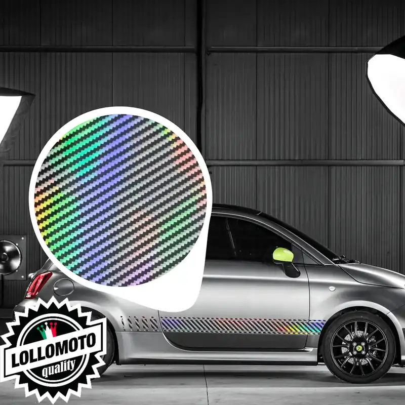Compra Oggi Stesso Strisce Abarth Carbonio 2D Oleografico Adesivi Stickers Fiancate Auto Strip Decal