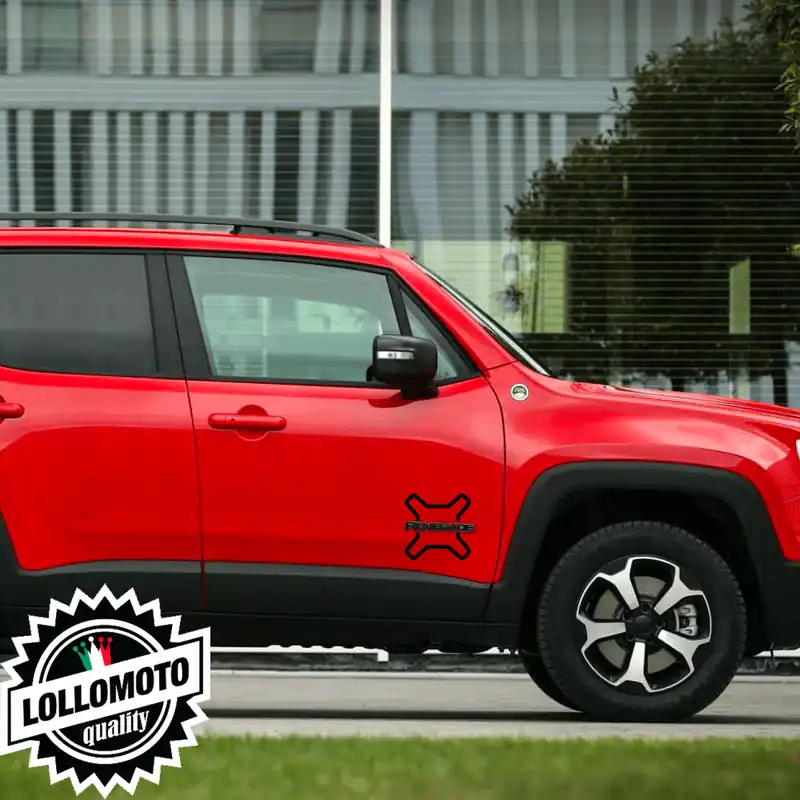 Vendita Finale 2pz Adesivi X Jeep Renegade Adesivi Sportelli Stickers Adesivo Fuoristrada Fiancate Offroad 4x4 Stickers Auto Decal
