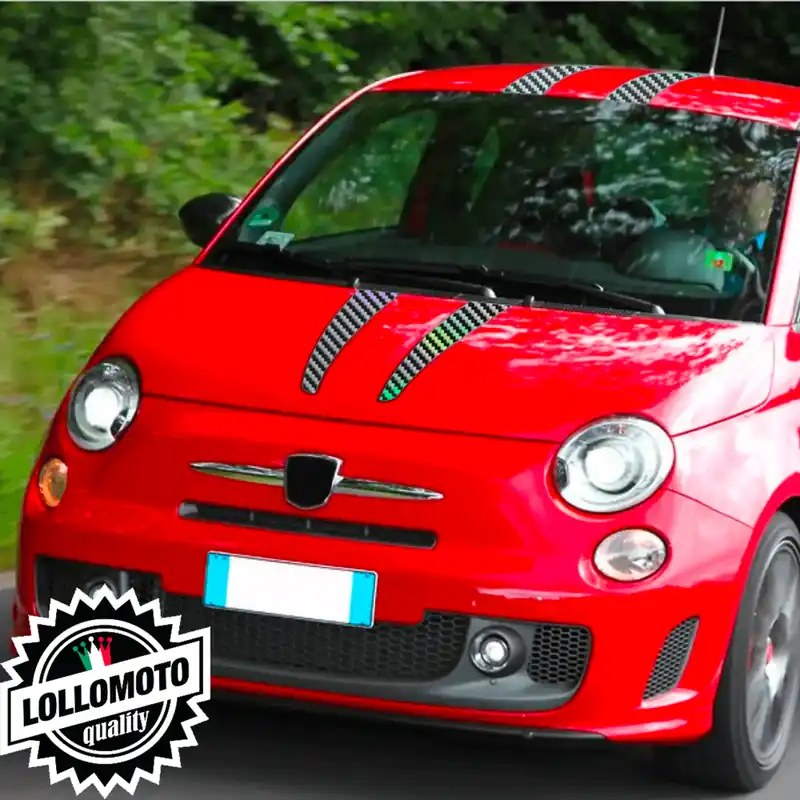 Kit Fasce Adesive Carbonio 2D Oleografico Strisce Abarth Tributo Ferrari 695 Bande Tuning Occasione Imperdibile