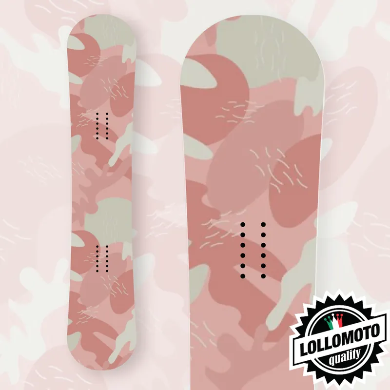 Adesivo Tavola Snowboard Mimetic Rose and Gray Personalizzata Wrapping Stickers Decal Rivestimento Snow Compra Oggi Stesso