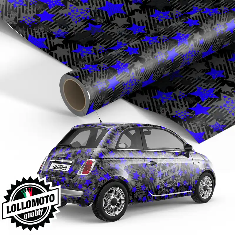 Vendita Finale Pellicola Mimetico Camo Star Blu Pellicola Car Wrapping Adesiva Rivestimento Auto