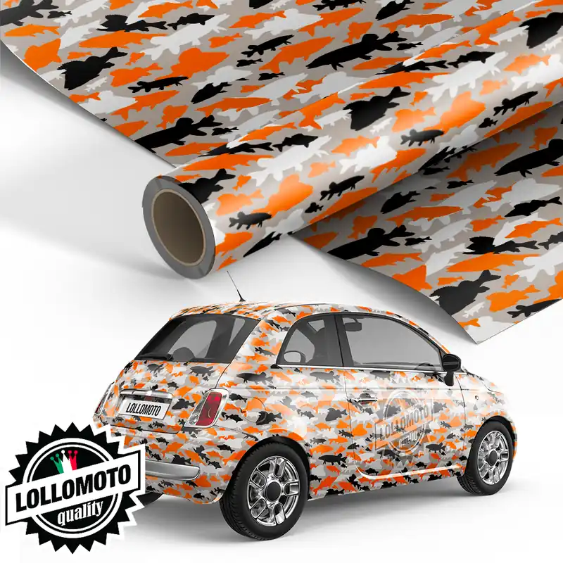 Pellicola Mimetico Camo Fish Pellicola Car Wrapping Adesiva Rivestimento Auto Quantità Limitata