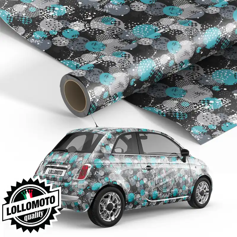 Pellicola Abstract Blue Bubbles Pellicola Car Wrapping Adesiva Rivestimento Auto Nuova Collezione