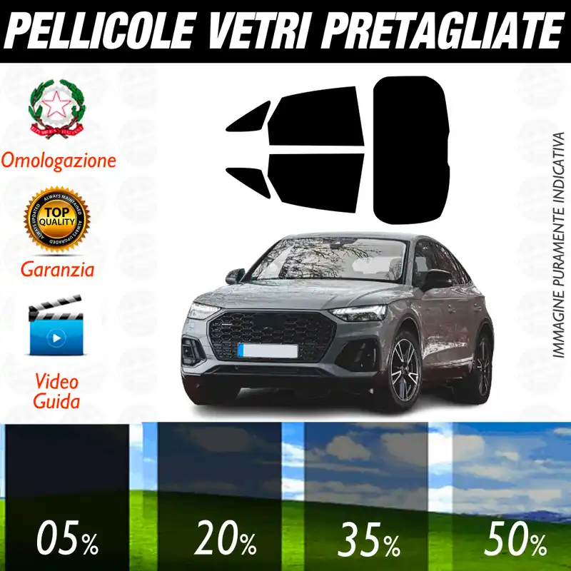 Audi Q5 dal 2021 a Oggi Pellicole Oscuramento Vetri Auto Pre Tagliate a Misura Occasione Imperdibile