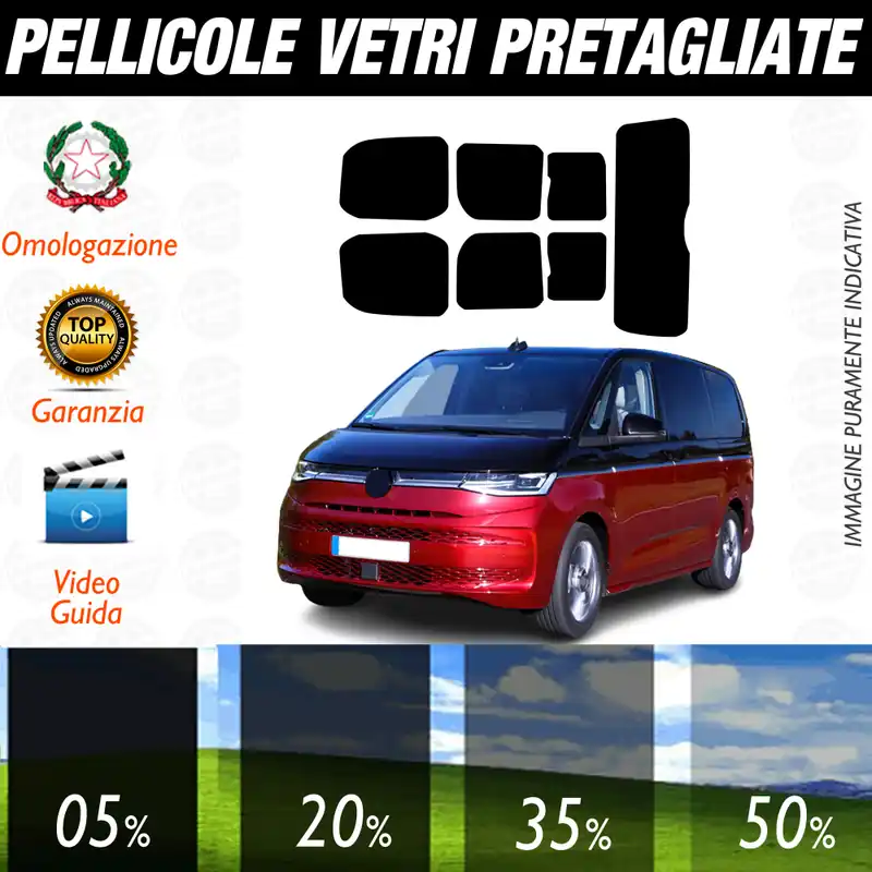 Volkswagen California T7 Multivan dal 2022 ad OGGI Pellicole Oscuramento Vetri Auto Pre Tagliate a Misura Must-Have