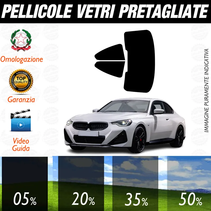 Di Tendenza Bmw Serie 2 Coupé dal 2021 ad Oggi Pellicole Oscuramento Vetri Auto Pre Tagliate a Misura