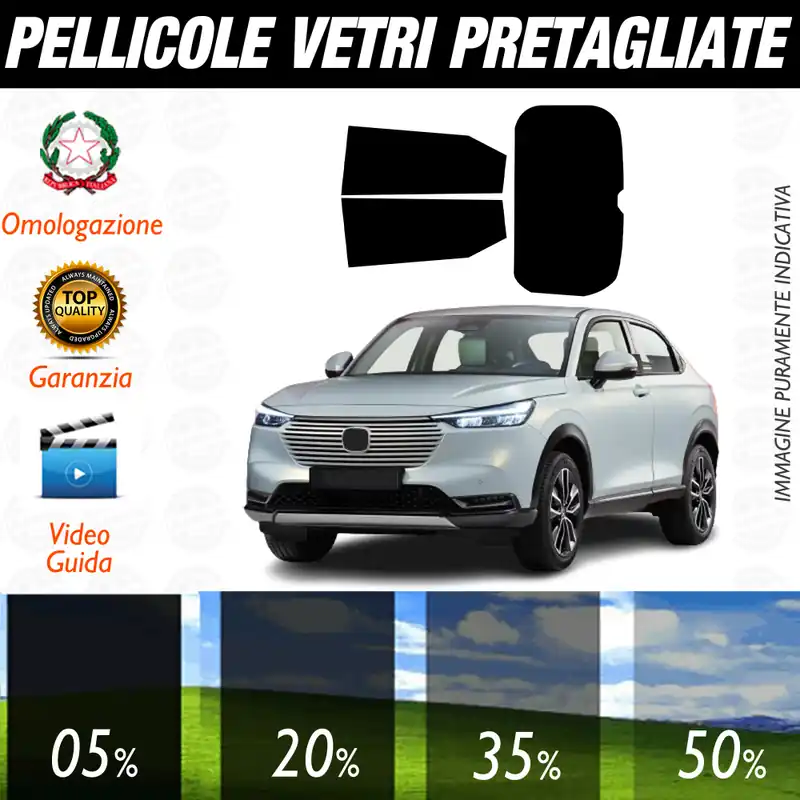 Honda HR-V dal 2022 a Oggi Pellicole Oscuramento Vetri Auto Pre Tagliate a Misura Offerta Lampo