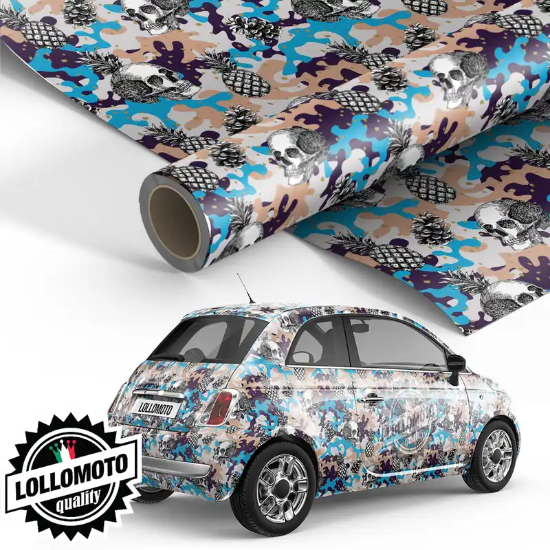 Occasione Imperdibile Pellicola Mimetico Skull Tropicana Pellicola Car Wrapping Adesiva Rivestimento Auto