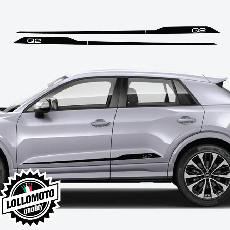 2x Strisce Adesive Fiancate Laterali Audi Q2 Adesivi Vari Colori Disponibili Stickers Accessori Auto Pellicole Offerta Limitata