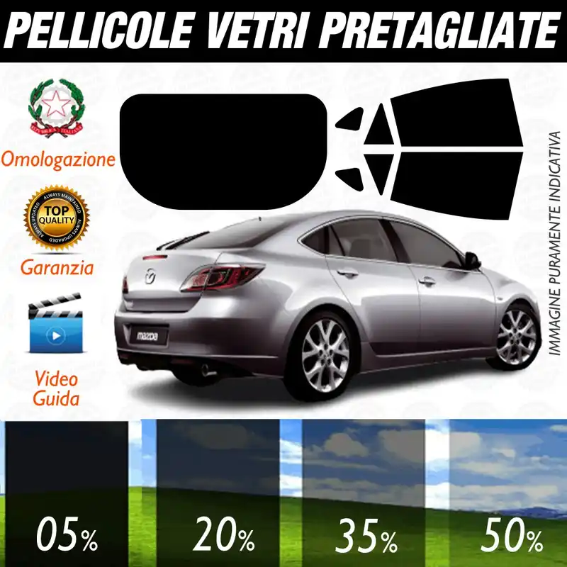 Must-Have Mazda 6 HatchBack dal 2004 al 2008 Pellicole Oscuramento Vetri Auto Pre Tagliate a Misura