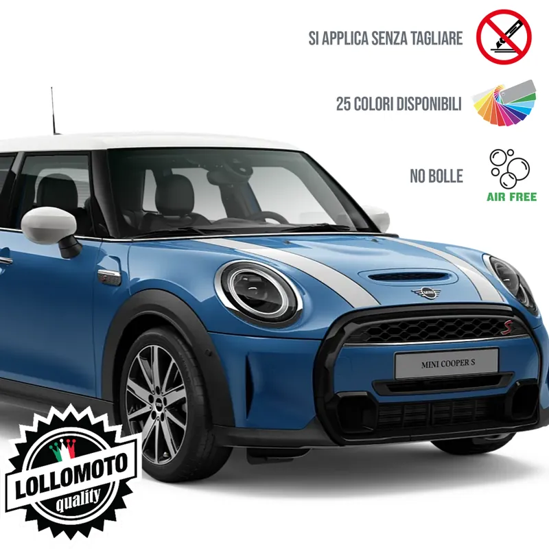 Strisce Cofano come Originali MINI Cooper S SD ONE dal 2014 ad OGGI Adesivi Stickers Decal Accessori Auto Offerta Speciale