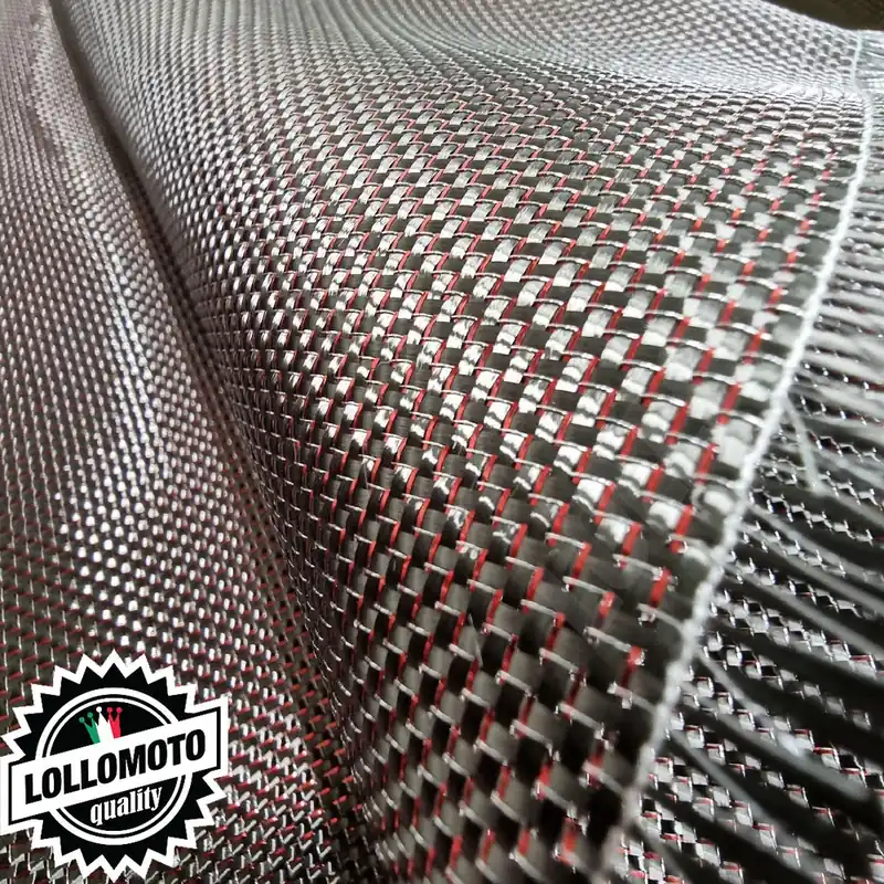 Vendita Finale CarboMax® Tessuto in Vera Fibra di Carbonio 210g Plain RED Carbon Fiber Cloth