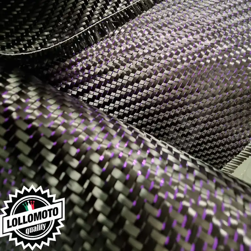 Ultime Pezzi CarboMax® Tessuto in Vera Fibra di Carbonio 210g Twill PURPLE Carbon Fiber Cloth