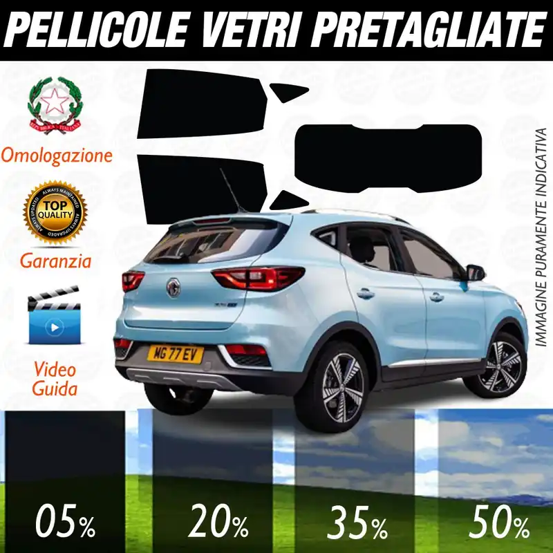 Acquista Ora MG ZS EV dal 2021ad OGGI Pellicole Oscuramento Vetri Auto Posteriori Pre Tagliate a Misura