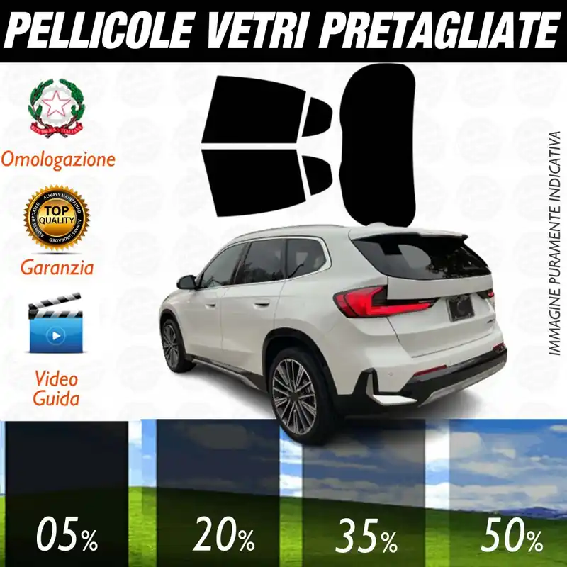 BMW X1 dal 2023 ad OGGI Pellicole Oscuramento Vetri Auto Posteriori Pre Tagliate a Misura - Miglior Prezzo