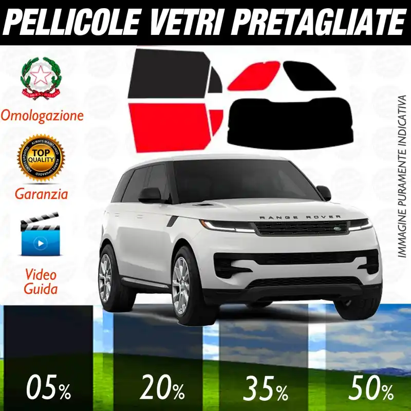 Land Rover Range Rover Sport dal 2023 ad Oggi Pellicole Oscuramento Vetri Auto Pre Tagliate a Misura Più Venduto