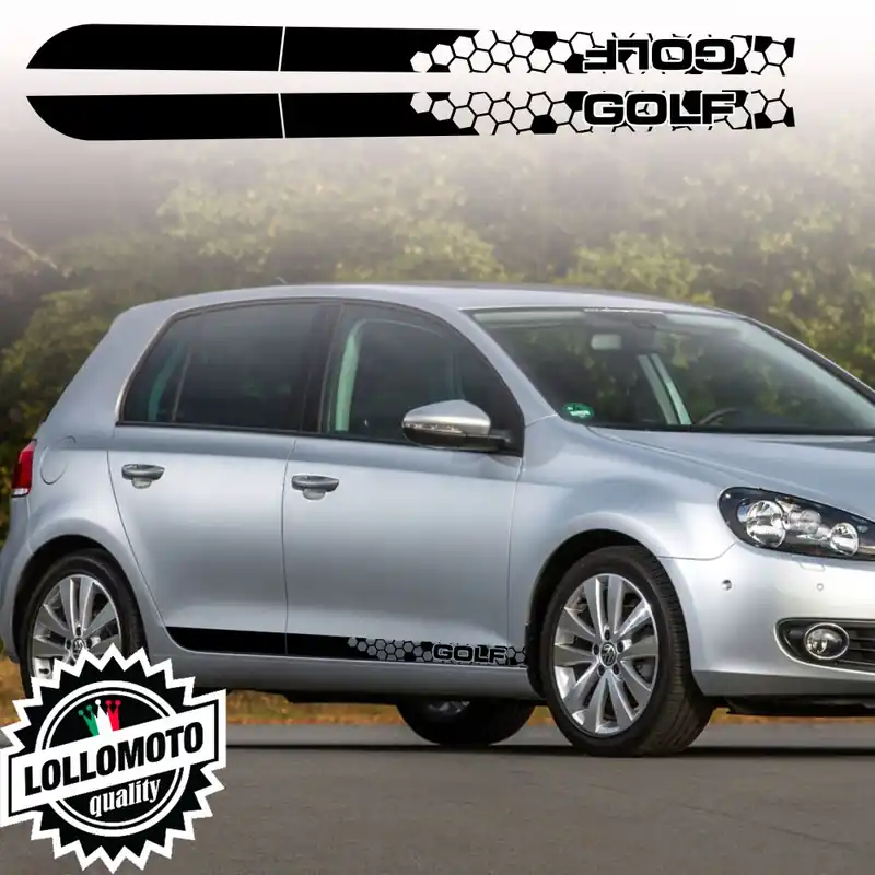 2x Strisce Adesive NIDO D‘APE Fiancate Laterali per Volkswagen Golf 6 dal 2008 al 2012 Stickers Accessori Auto Pellicole Spedito Oggi