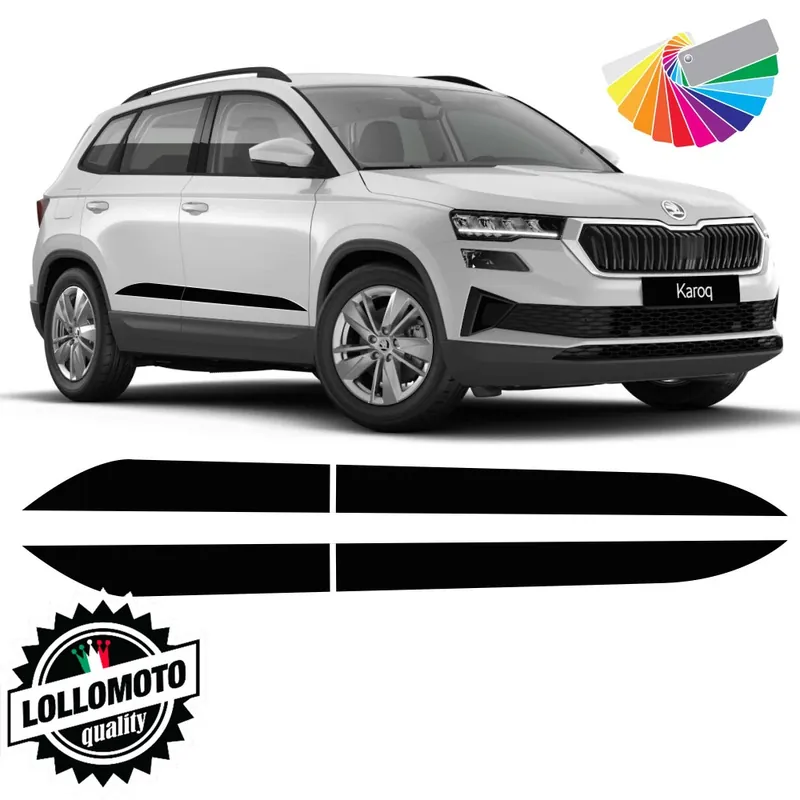 Prezzo Basso 2x Strisce Adesive Laterali per Skoda KAROQ dal 2021 ad OGGI Adesivi Auto