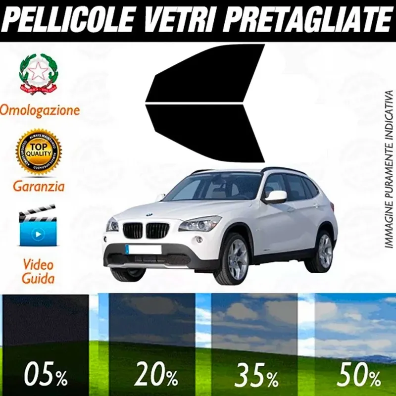 Prezzo Ridotto BMW X1 dal 2009 al 2015 Pellicole Oscuramento Vetri Auto ANTERIORI Pre Tagliate a Misura