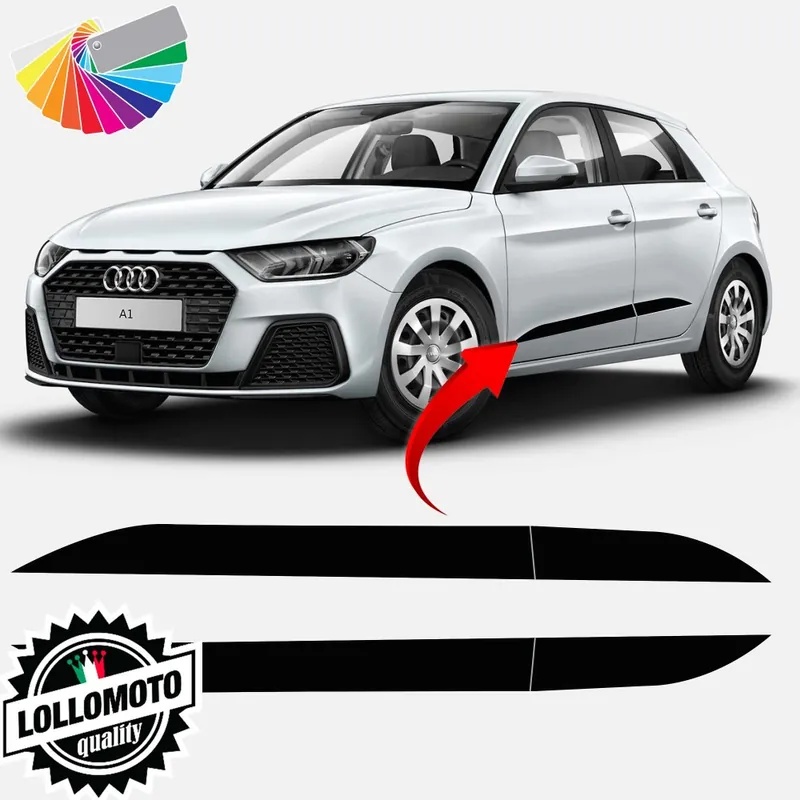 Promozione 2x Strisce Adesive Laterali SEMPLICI per AUDI A1 dal 2019 ad OGGI Adesivi Auto