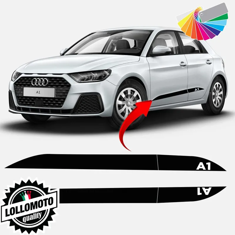 2x Strisce Adesive Laterali CON SCRITTA A1 per AUDI A1 dal 2019 ad OGGI Adesivi Auto Acquista Ora