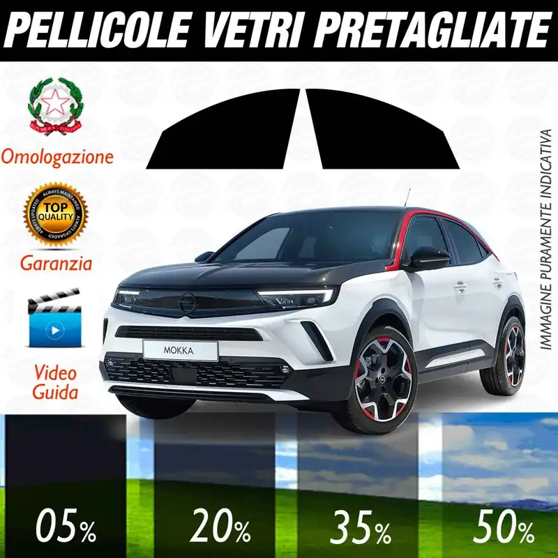 Più Venduto Opel Mokka dal 2021 ad Oggi Pellicole Oscuramento Vetri ANTERIORI Auto Pre Tagliate a Misura