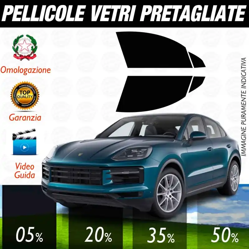 Direttamente Dal Produttore VETRI ANTERIORI Porsche Cayenne Coupe dal 2020 al 2025 Pellicole Oscuramento Vetri Auto Pre Tagliate a Misura
