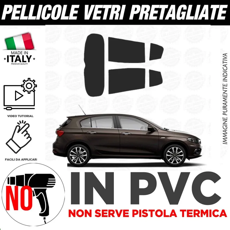 Fiat 500 3P dal 2021 ad OGGI Pellicole PVC MONKEYTINT - Oscuramento Vetri Facili da Apllicare Reso Gratuito