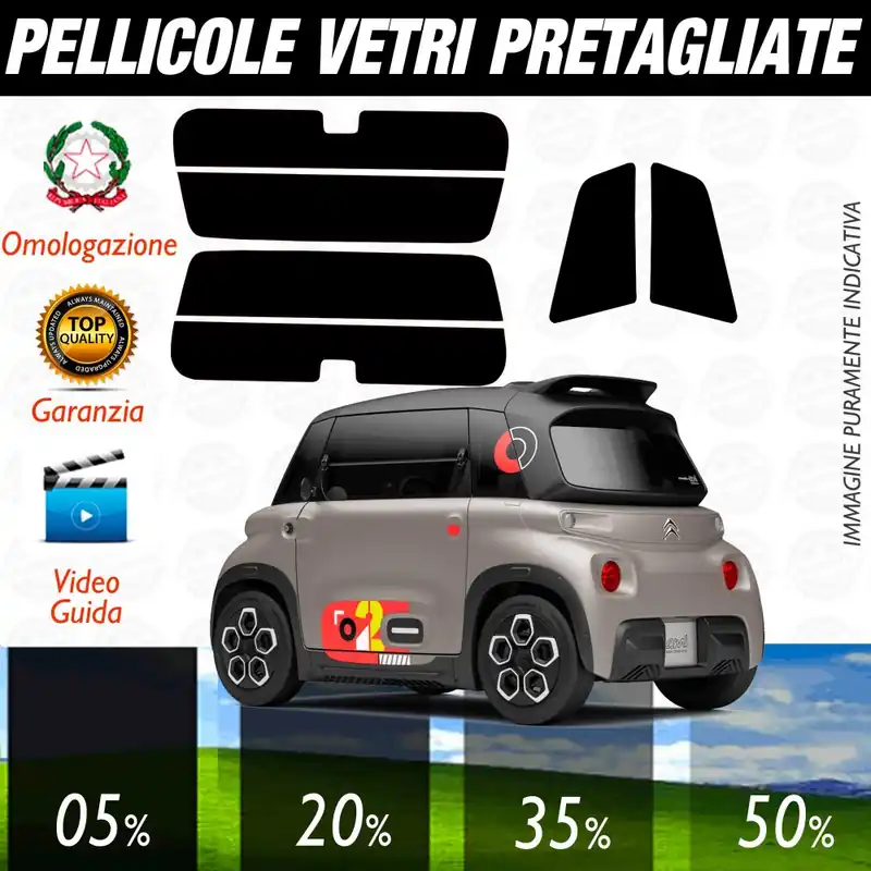 Quantità Limitata Citroen AMI dal 2020 ad Oggi Pellicole Oscuramento Vetri ANTERIORI per Auto Pre Tagliate a Misura