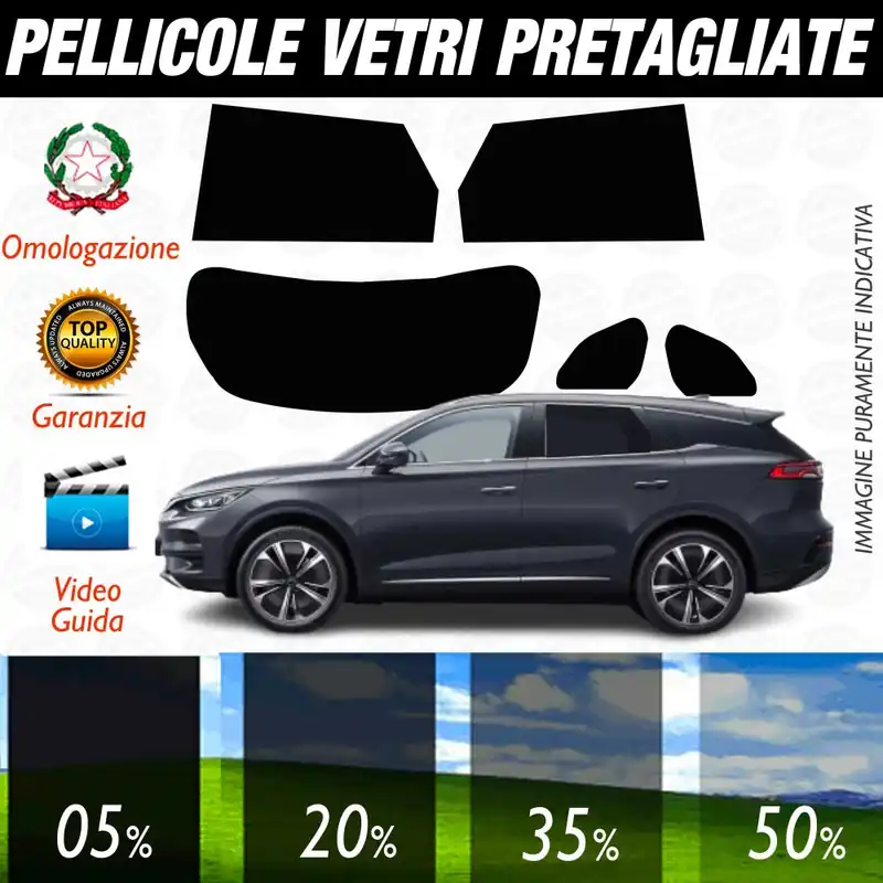 BYD TANG dal 2023 ad OGGI Pellicole Oscuramento Vetri POSTERIORI per Auto Pre Tagliate a Misura Subito Disponibile