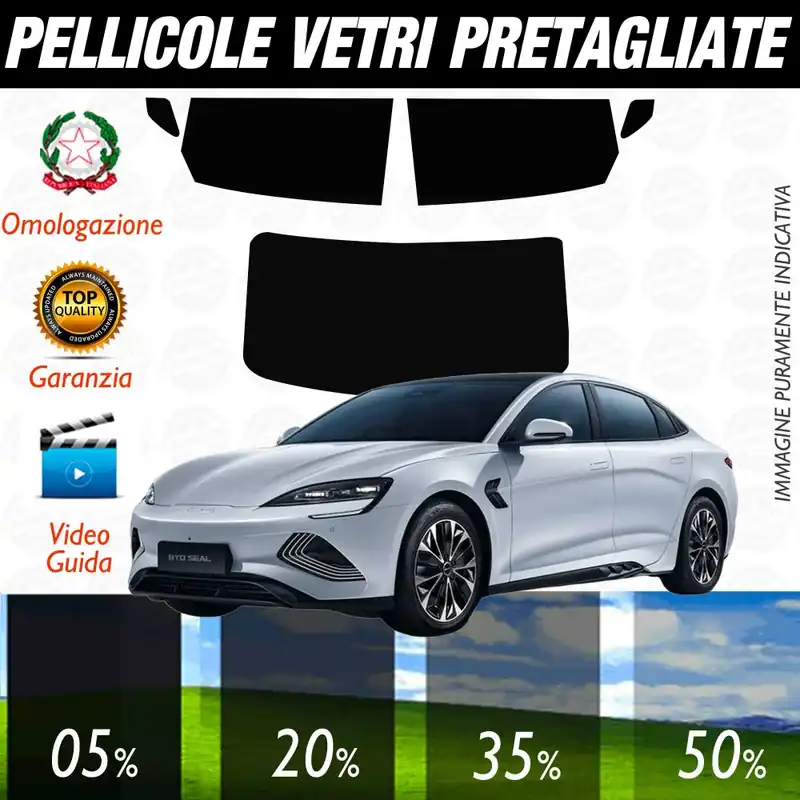 Offerta BYD Seal dal 2022 ad OGGI Pellicole Oscuramento Vetri POSTERIORI per Auto Pre Tagliate a Misura
