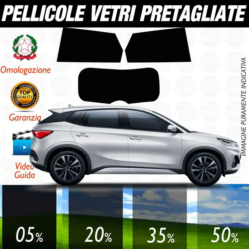 Offerta Limitata BYD Atto 3 dal 2023 ad OGGI Pellicole Oscuramento Vetri POSTERIORI per Auto Pre Tagliate a Misura