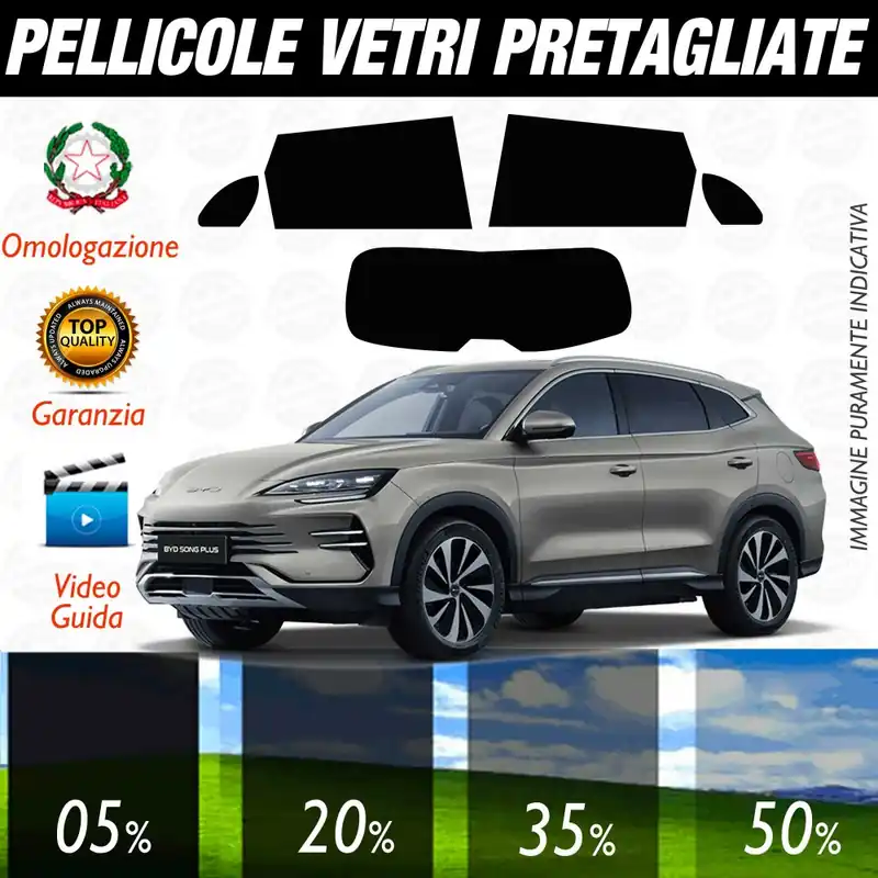 A Buon Prezzo BYD Song Plus dal 2019 ad OGGI Pellicole Oscuramento Vetri POSTERIORI per Auto Pre Tagliate a Misura