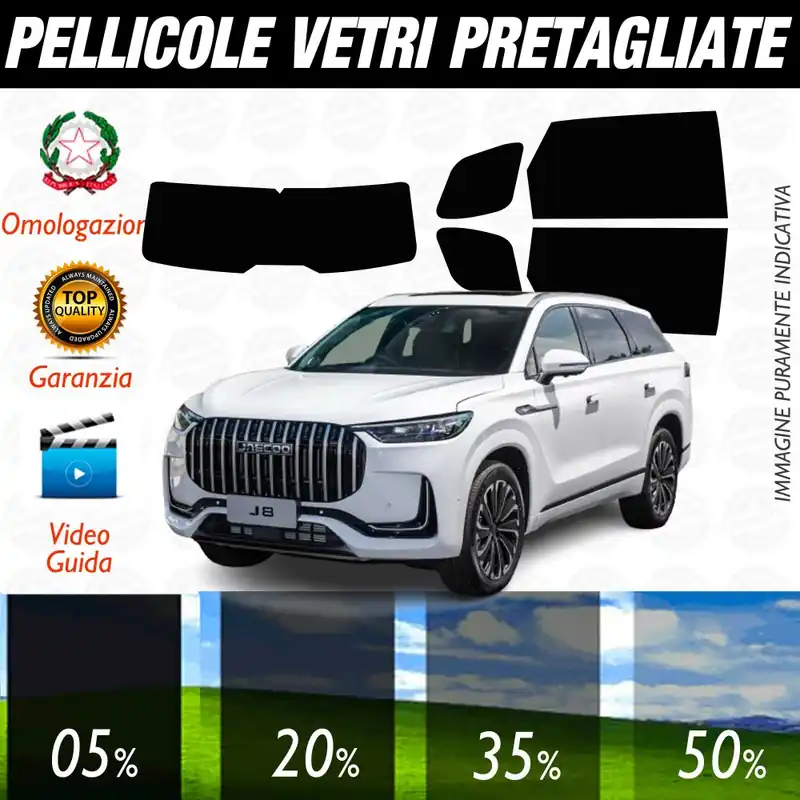 Jaecoo J8 dal 2024 ad OGGI Pellicole Oscuramento Vetri POSTERIORI per Auto Pre Tagliate a Misura Offerta Del Giorno