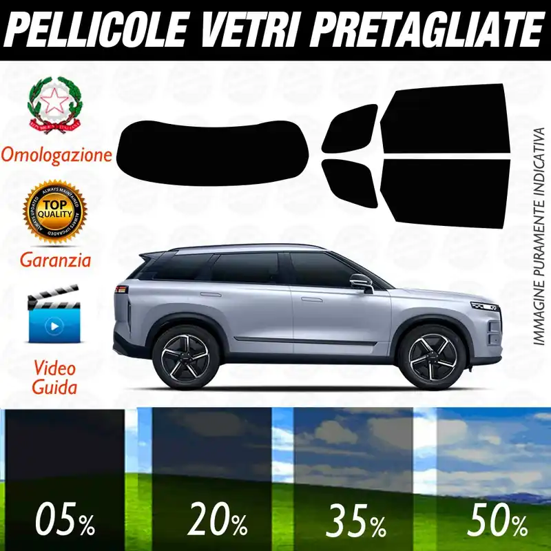 Jaecoo 7 dal 2026 ad OGGI Pellicole Oscuramento Vetri POSTERIORI per Auto Pre Tagliate a Misura Offerta Del Giorno