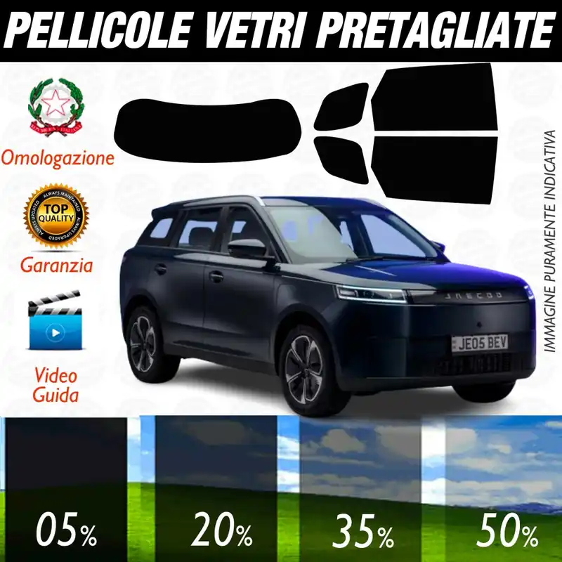 Jaecoo 5 dal 2024 ad OGGI Pellicole Oscuramento Vetri POSTERIORI per Auto Pre Tagliate a Misura Offerta Lampo